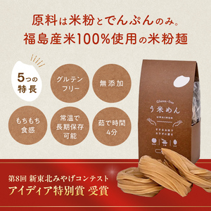 たっぷり入った グルテンフリー 米粉で作った麺「う米めん」玄米タイプ100食入り F21T-247