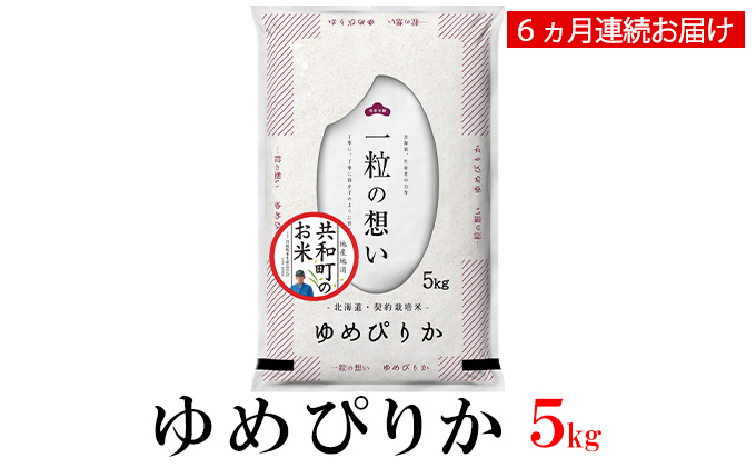 令和5年産  定期便 6ヵ月連続お届け ゆめぴりか 5kg 精米 北海道 共和町