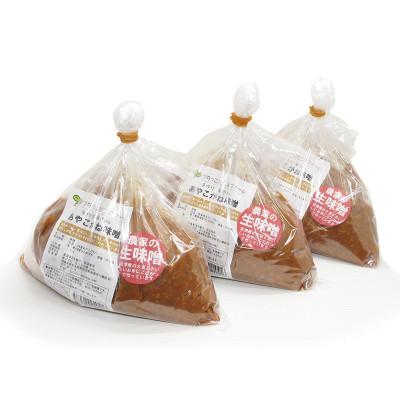 ふるさと納税 南会津町 南会津町産　あやこがね味噌1kg入り×3袋