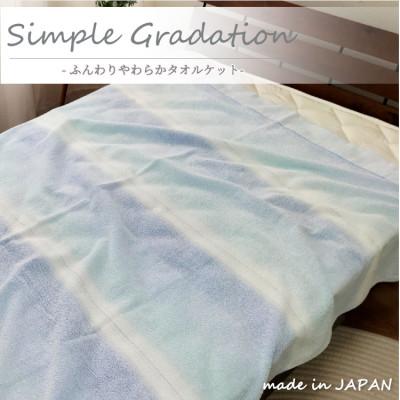 ふるさと納税 和泉市 【シングル】爽やかグラデーション タオルケット(140×190cm)ブルー SNT-9-BL