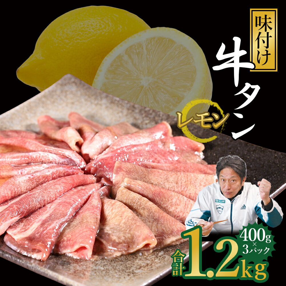 【ふるさと納税】 味付け牛タン 1.2kg 牛タン 薄切り スライス 訳あり 味付け (レモン味) 冷凍 小分け お取り寄せグルメ 熊本県 水上村
