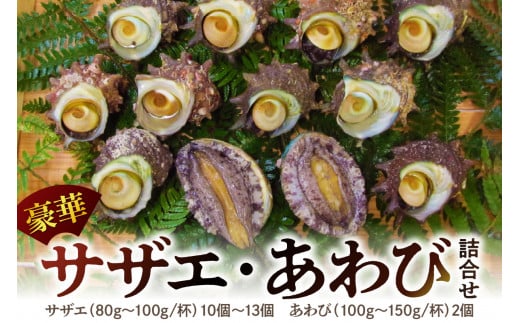 豪華サザエ・あわび詰合せ【本田商店】 海鮮 貝 ふるさと納税 サザエ あわび 鮑 詰め合わせ セット BBQ バーベキュー 【033_1775】