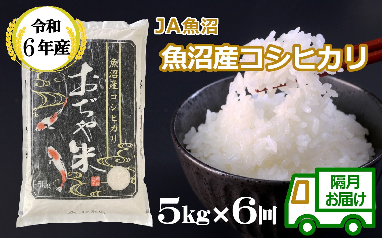 JA81P428 令和6年産魚沼産コシヒカリ定期便 5kg×6回（隔月お届け）（JA魚沼）白米 魚沼 米 定期便