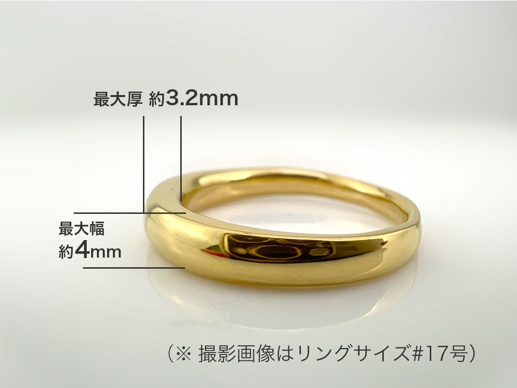 5-283 純金(Ｋ２４)製 甲丸リングBタイプ ALPBK094