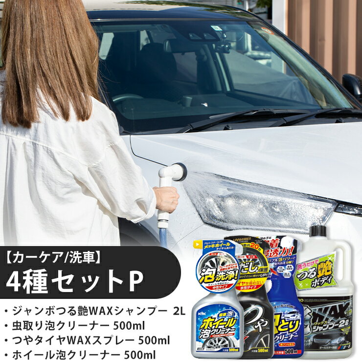 【ふるさと納税】【カーケア／洗車】4種セットP　【掃除】車【洗車】 自動車 水垢 大容量 【カーケア】【大掃除】掃除 グッズ 日用品 洗車用品 洗剤 車用洗剤 汚れ落とし 本体 大 生活用品 液体洗剤 家族 家庭 消耗品 まとめ買い 詰め合わせ セット