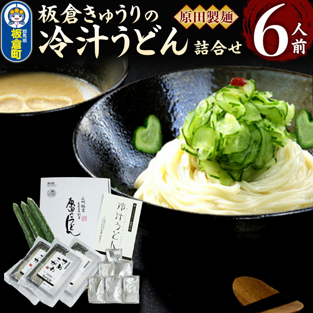 【ふるさと納税】板倉きゅうりの 冷汁うどん 詰合せ 6人前 [冷や汁 ひやじる 冷汁 うどん 饂飩]