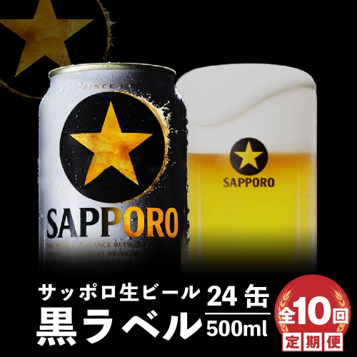 『定期便：全10回』黒ラベル500ml×24本【300050313910】