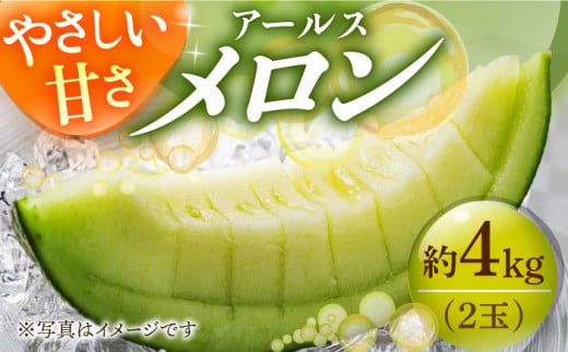 【小値賀町大人気メロン！】アールス メロン 約4kg（2玉）果物 8月初旬順次発送 メロン めろん アールスメロン 長崎県 小値賀町 フルーツ 果物 くだもの 厳選 高級 人気 デザート ギフト プレゼント 高評価 メロン 先行予約 メロン 2玉 [DAT002]