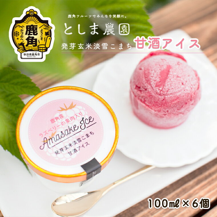 【ふるさと納税】 発芽玄米 淡雪こまち 甘酒アイス 「 ラズベリー 」 6個入 旬 県産ラズベリー 国産 スイーツ アイス お取り寄せ お中元 お歳暮 お取り寄せ 母の日 父の日 グルメ ギフト 故郷 秋田 あきた 鹿角市 鹿角 送料無料 【としま農園】