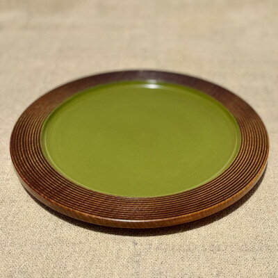 【ふるさと納税】【香川漆器】24cm盛皿　千筋内オリーブ【1620821】