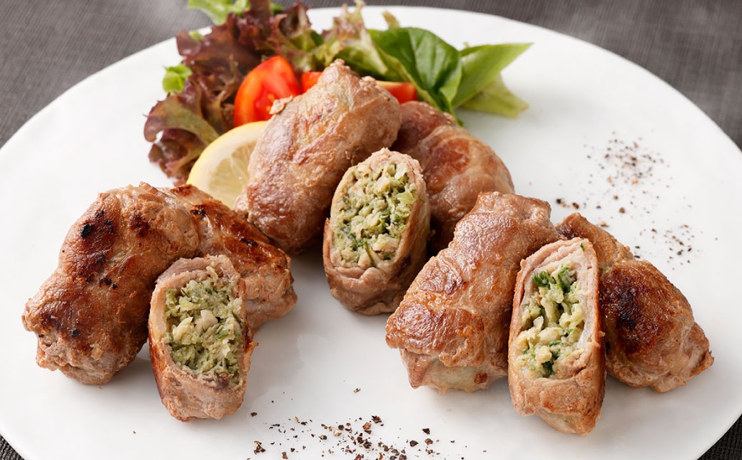 
            肉屋の十勝巻き （チーズ （7個入 （約320g） ×1パック） ・ 行者ニンニク （7個 （約320g） ×1パック） ・ 野菜 （7個入 （約320g） ×1パック）） 十勝巻き 肉巻き餃子 肉巻き セット ちーず 行者にんにく にんにく ニンニク やさい 北海道 中札内村 冷凍 [007-0215]
          