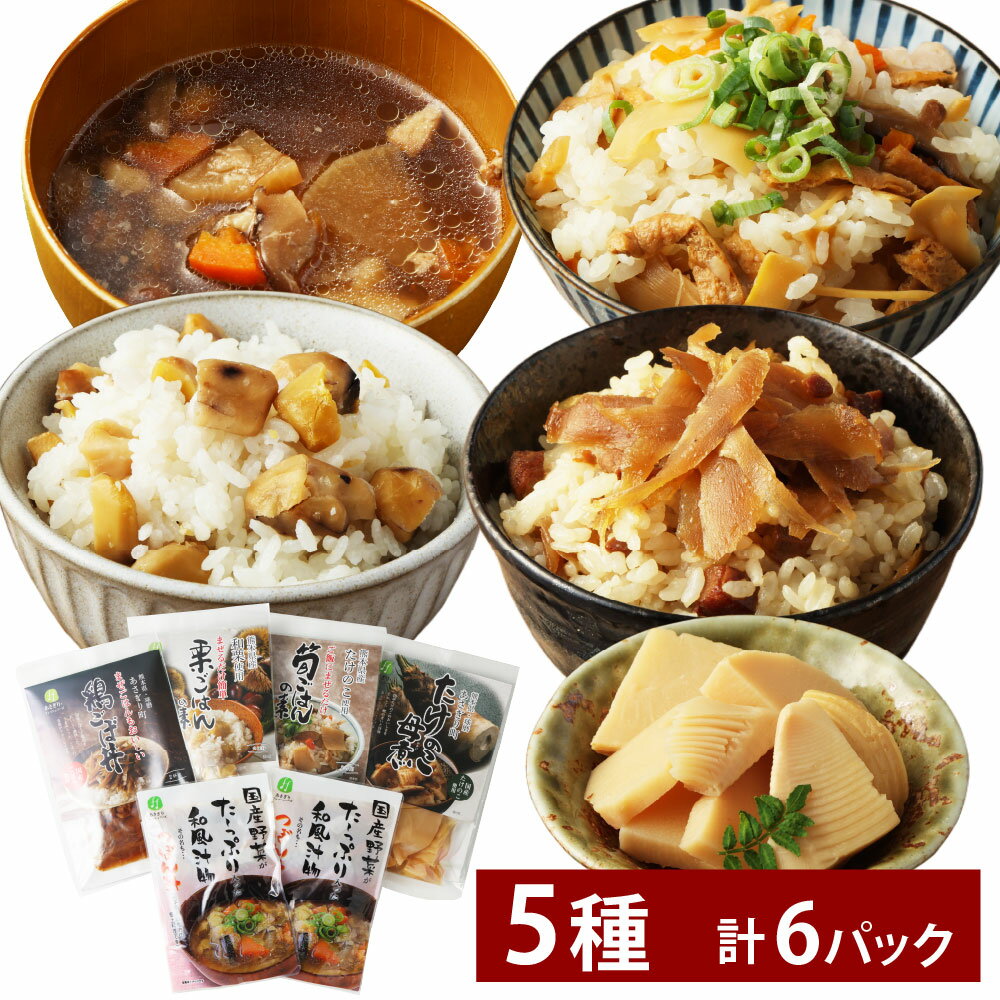 【ふるさと納税】混ぜご飯の素・つぼん汁など 5種セット 計6パック つぼん汁・筍ごはんの素・鶏ごぼ丼・栗ごはんの素・たけのこ母煮 鶏肉 お肉 野菜 惣菜 汁物 けんちん汁 郷土料理 惣菜 和食 ギフト 贈答 熊本県産 国産 九州 熊本県 湯前町 送料無料