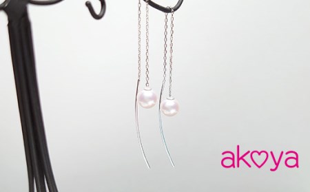 アコヤ真珠 6mm ピアス (シルバーカラー) アクセサリー ギフト プレゼント 入学式 卒業式 国産 誕生石 誕生日 記念日 普段使い かわいい おしゃれ 人気 カジュアル 揺れる / akoya カーブピアス ( シルバーカラー )