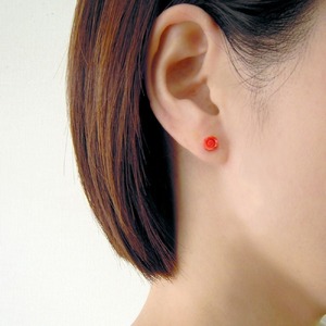 【 サンゴ ピアス 】 珊瑚 ミニバラ ピアス