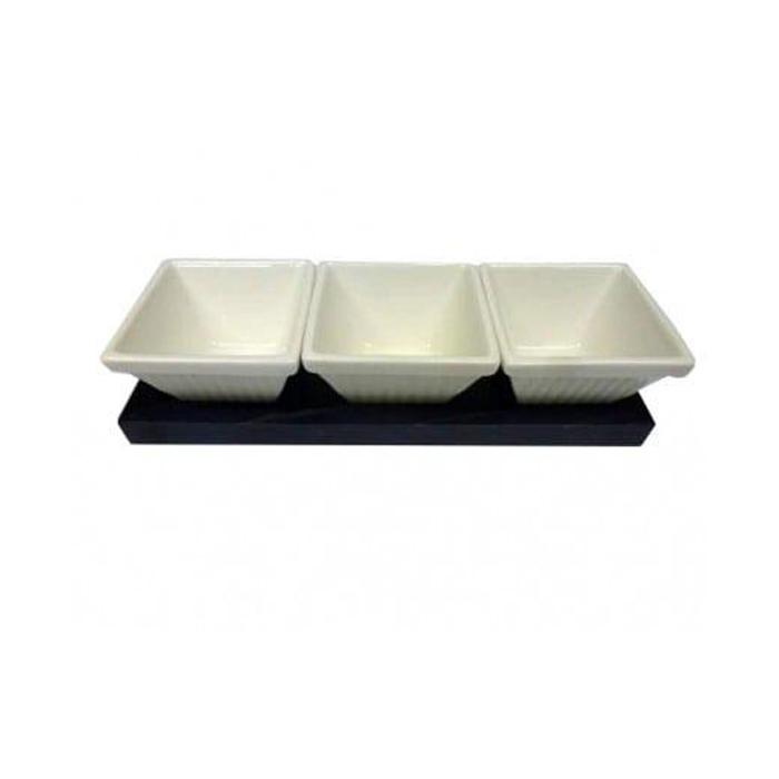 【ふるさと納税】藍染杉コースター・三種盛り白磁（陶磁器）セット