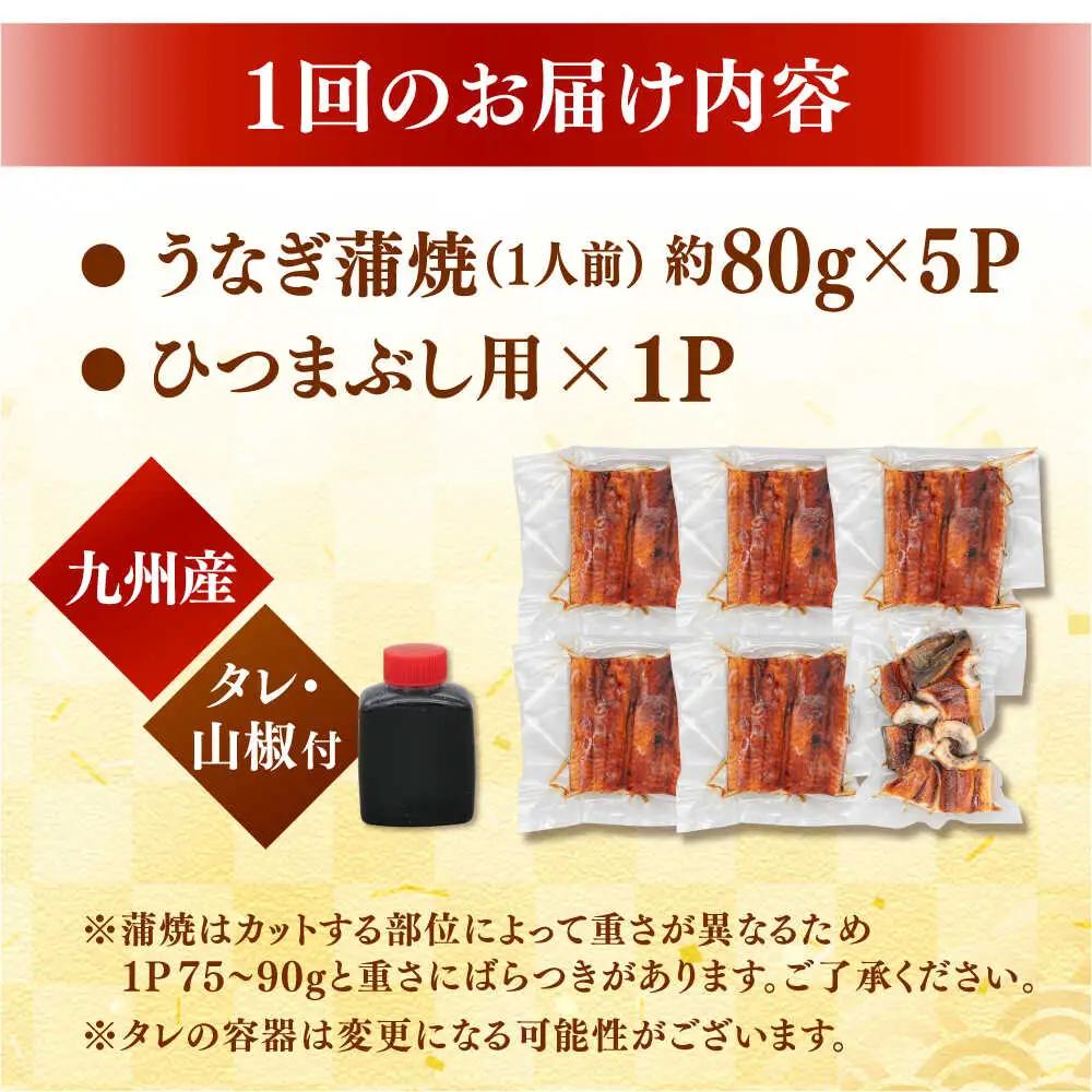 【全12回定期便】うなぎの蒲焼 約80g×5Pとひつまぶしの贅沢セット 桂川町/山水商事 [ADAH028] うなぎカット 刻み ひつまぶし