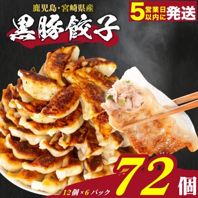 ふるさと納税 下関市 【スピード発送】 黒豚餃子 12粒×6パック(72粒) 冷凍 国産餃子 訳あり IB051-72