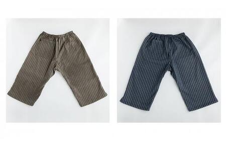 角野晒染　和晒ガーゼステテコ　ストライプ グレー Mサイズ