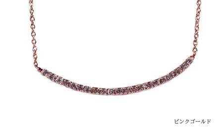 ラウンドラインストーンネックレス(カラー：ピンクゴールド)【043-021-3】ネックレス アクセサリー ジュエリー K18GP 上品 ギフト プレゼント ラッピング