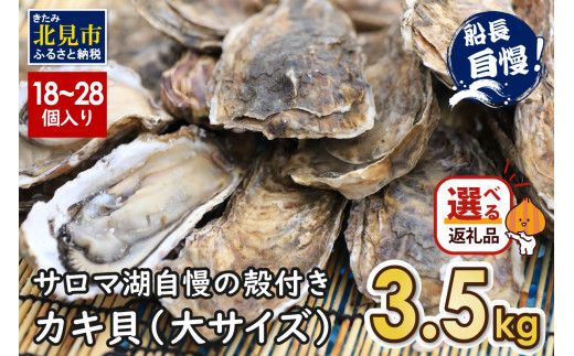 【2024年10月中お届け】サロマ湖自慢の殻付きカキ貝 大 3.5kg詰め ( 牡蠣 かき 濃厚 大きい 魚介類 貝類 殻付 殻付き牡蠣 BBQ バーベキュー )【114-0010-2024】