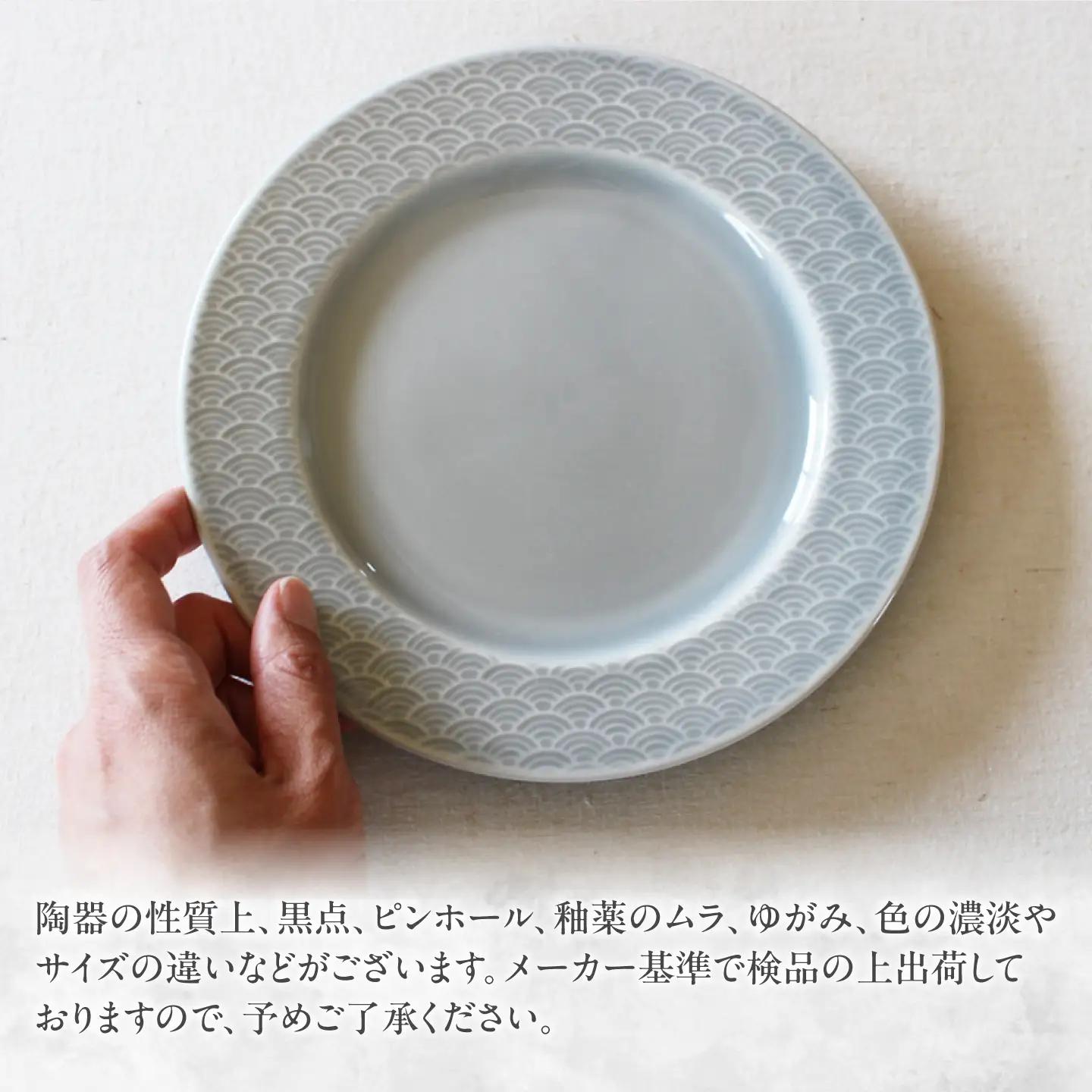 【美濃焼】 吉祥 19リム皿 青海波 2枚セット 瑞浪市 / JS企画 小田陶器  陶器 食器 お皿 皿  お皿 リムプレート 丸皿[AZAZ333]