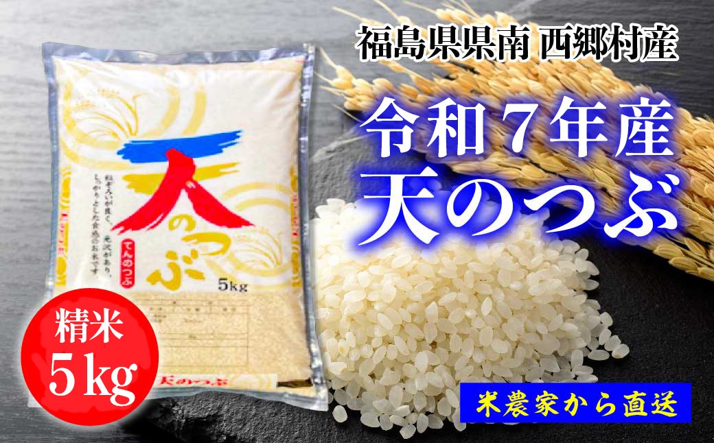 
                  【令和7年産】天のつぶ　精米5kg　一等米！　【07461-0005】
                