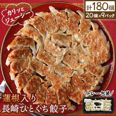 ふるさと納税 佐世保市 蓮根入り長崎ひとくち餃子(トレー包装)180個【長崎中華本舗】