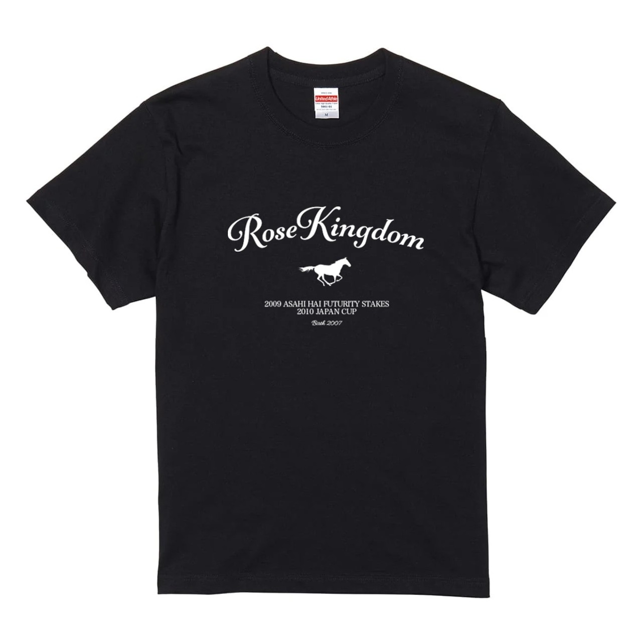 
                  【ローズキングダム】（ブラック）Ｔシャツ 選べる３サイズ【M・L・XL】 【ふるさと納税 人気 おすすめ ランキング 馬 競馬 競走馬 引退馬 ローズキングダム Tシャツ シャツ 服 ファッション 生活 日高 北海道 平取町 送料無料】 BRTV250-v
                
