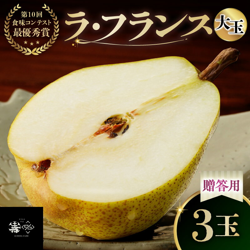 【ふるさと納税】西洋梨 (ラ・フランス) 大玉 3玉 5L~8L サイズ 贈答品 フルーツ 果物 洋梨 なし お取り寄せ 送料無料 山形県 上山市 0102-2603