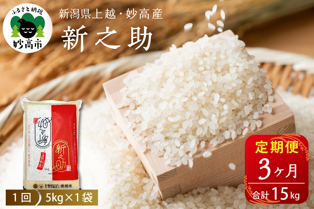 
            【定期便】令和7年産 新潟県上越・妙高産新之助5kg×3回（計15kg）
          