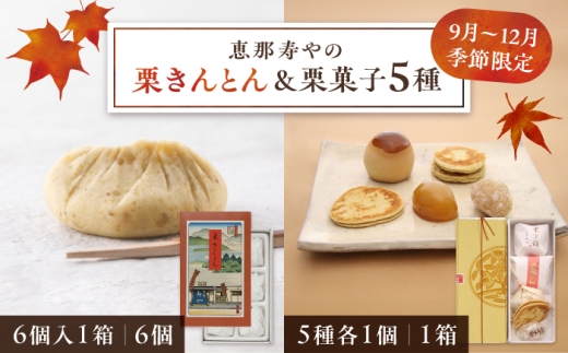 【先行予約】【着日指定可】【11月下旬から順次発送】栗きんとん6個と栗菓子5種類/ 栗きんとん くりきんとん 和菓子 栗菓子 栗 くり スイーツ 和スイーツ 秋 限定 銘菓 老舗 栗納豆 栗万頭 セット 食べ比べ 羊羹 季節限定 お茶請け お茶菓子 お取り寄せ 贈答 ギフト 岐阜県 /恵那市/ 恵那寿や〈配送不可地域：北海道・青森・秋田・長崎・宮崎・鹿児島・沖縄・離島〉[AUAS010-11B]