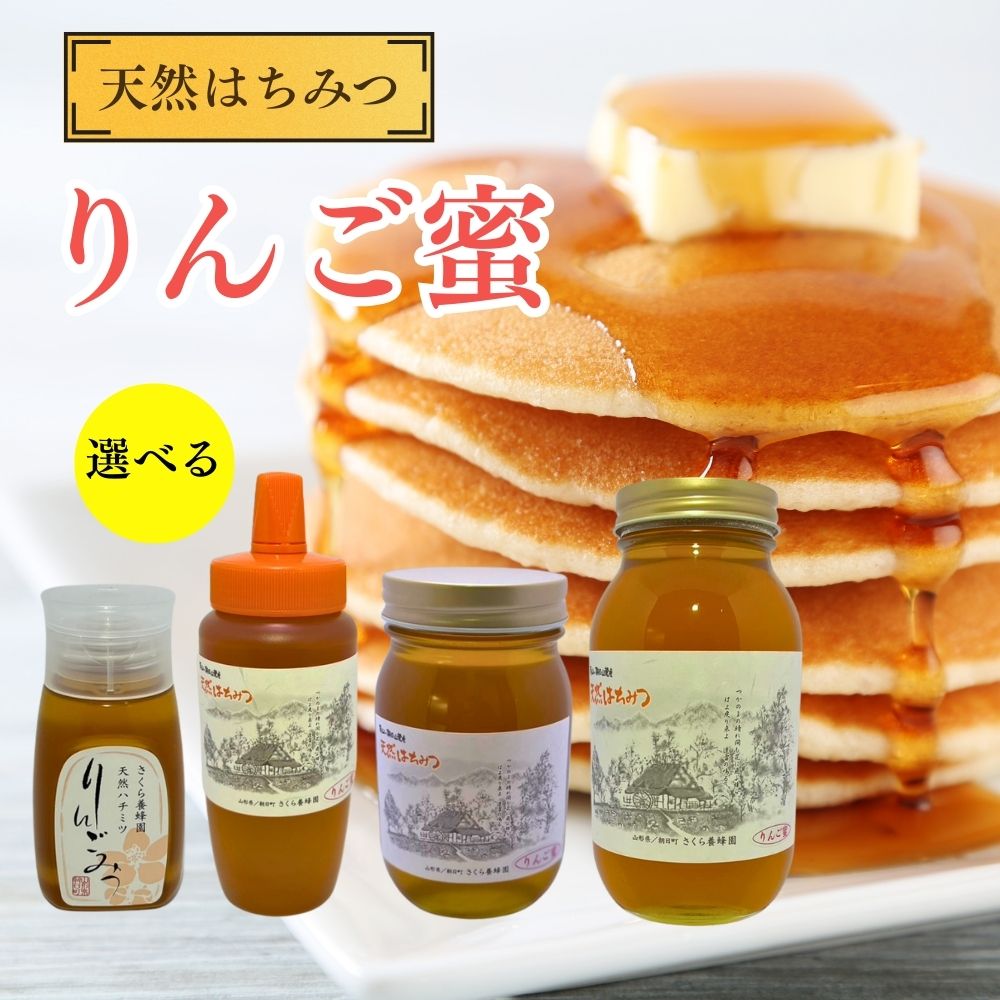 【ふるさと納税】天然 はちみつ 「りんご蜜」選べる容量 （ 300g ・ 500g ・ 600g ・ 1.2kg ) 国産 純粋 蜂蜜 ハチミツ 送料無料