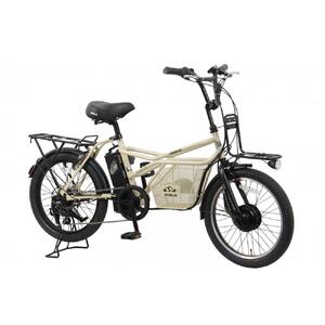 電動自転車 【100％完成納品】ノーパンクGRC-515L 電動アシストeカーゴバイク 20インチ 外装7段 【マットベージュ】＊販売証明書付き