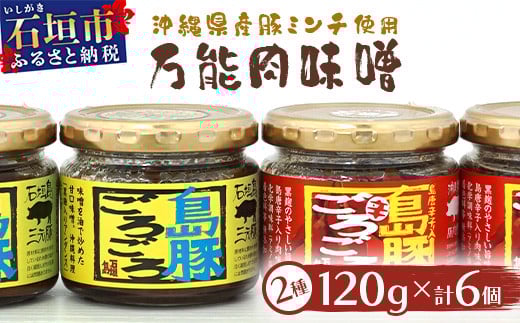 
島豚ごろごろ 島唐辛子入り【ピリ辛】×3個・沖縄のおふくろの味×3個 ※人気の2種類セット【沖縄 石垣 みそ ミソ 肉味噌 島唐辛子 調味料】AD-2
