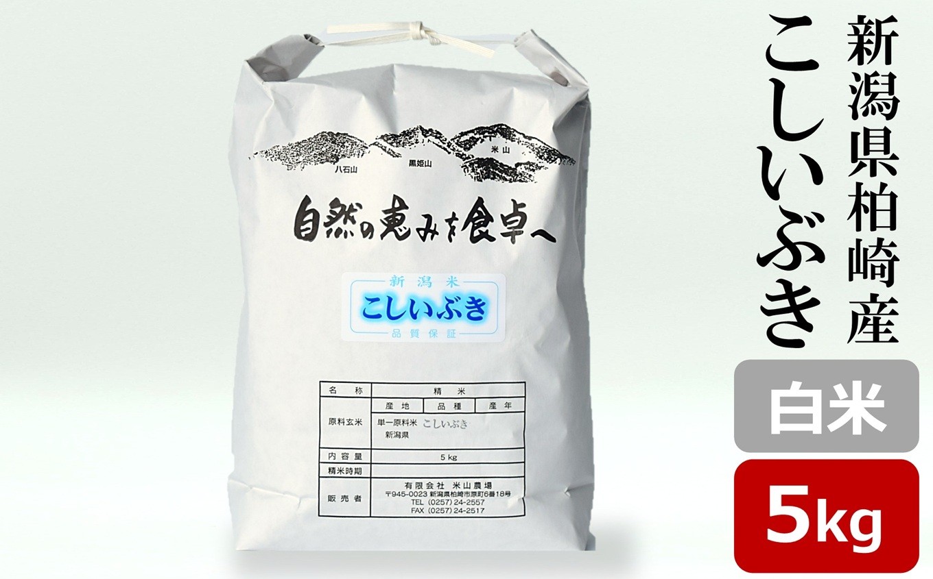 
                  【令和7年産米】こしいぶき 白米 5kg 新潟米 [Y0612]
                
