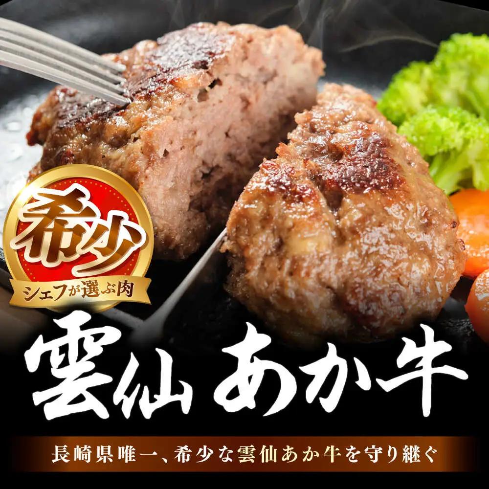 【希少】雲仙 あか牛 ハンバーグ 3個 (150g×3個) / 加熱済 国産 長崎和牛 牛 牛肉 加工品 冷凍 / 南島原市 / 株式会社高田牧場[SGQ004]