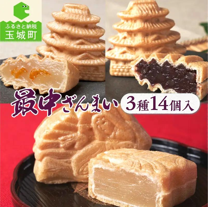最中ざんまい14個入り(お城最中7個・姫最中3個・金柑入りお城最中4個）