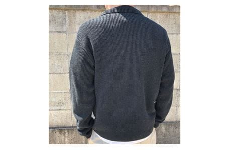 【阿部ニット】《グレー》片あぜ編みサマーニットジャケット（美濃和紙使用）Sサイズ F20C-433