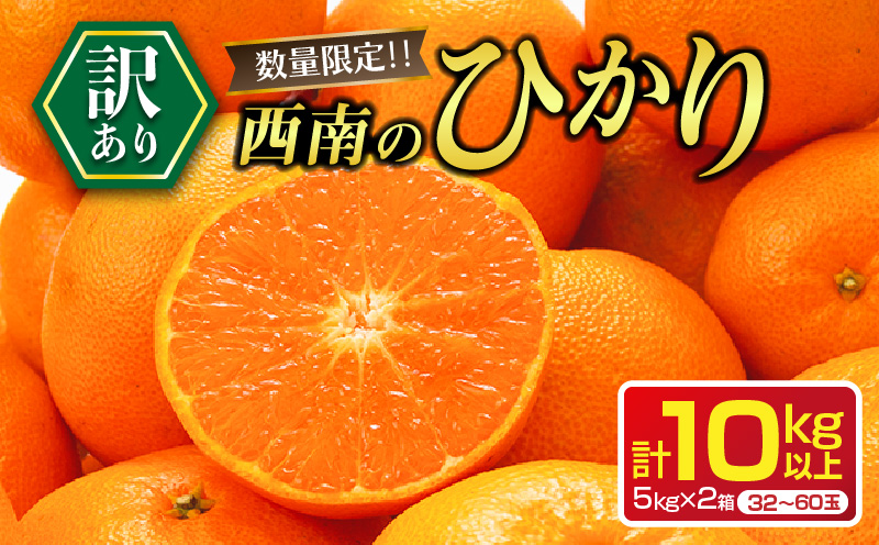 年内お届け 先行予約 訳あり 西南のひかり 計10kg 希少 期間限定 数量限定 みかん オレンジ フルーツ 果物 くだもの 柑橘 国産 食品 デザート おやつ みかんジュース フルーツサンド おすそ分け 家庭用 自宅用 おすすめ 宮崎県 日南市 送料無料_CC53-24