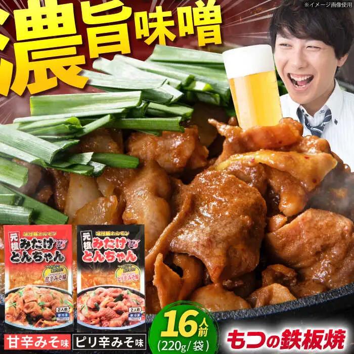 岐阜県産豚もつの鉄板焼「みたけとんちゃん」2種セット（16人前）[AVAA002]おかず 冷凍