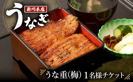 うなぎ食事券 新川本店 うな重 梅 炭火 うなぎ食事券【1名様分】
