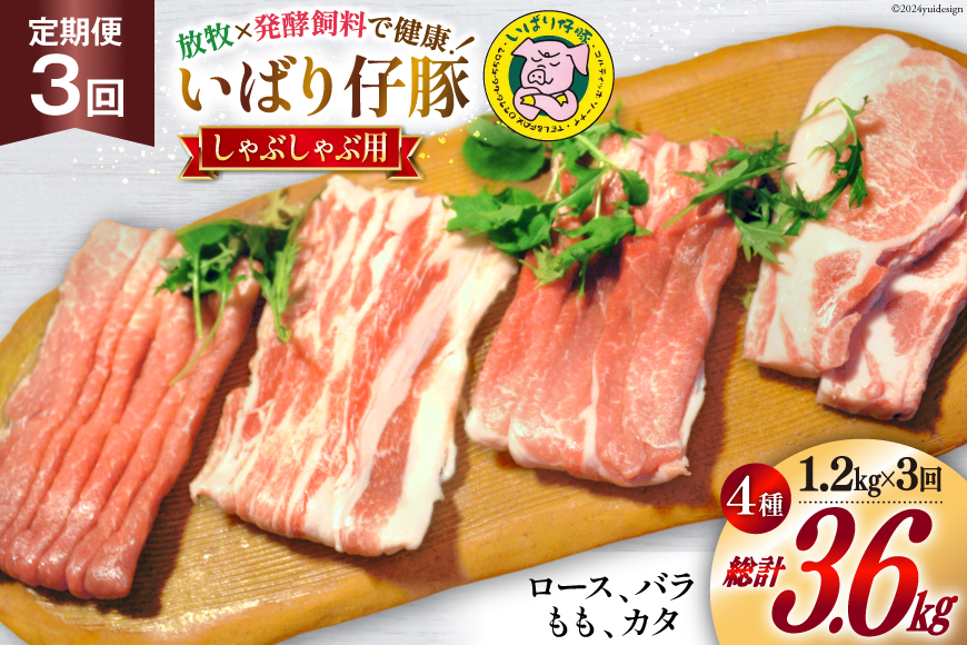 
3回 定期便 豚肉 ぶた肉 いばり仔豚 ロース バラ もも カタ しゃぶしゃぶ用 各300g 計1.2kg×3回 [エル・コルティッホ・ソーナイ 宮城県 南三陸町 30am0007] ぶたにく 国産 しゃぶしゃぶ すき焼き 詰め合わせ 食べ比べ セット
