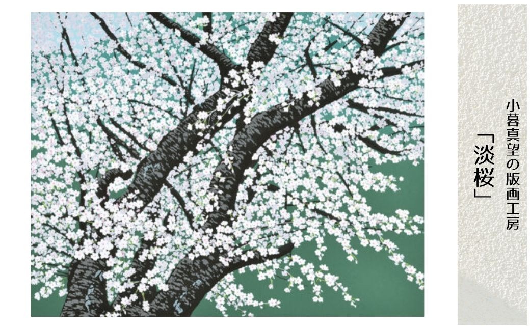 
            版画 小暮真望作品 「淡桜」 ※額が選べる | 版画 額付 小暮真望 アート シルクスクリーン 美術品 絵画 限定 自然 風景 日本版画会 セリグラフ 埼玉県 東松山市
          