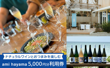 ナチュラルワインとおつまみを楽しむ利用券 5，000円分【ami hayama】[ASBI004]