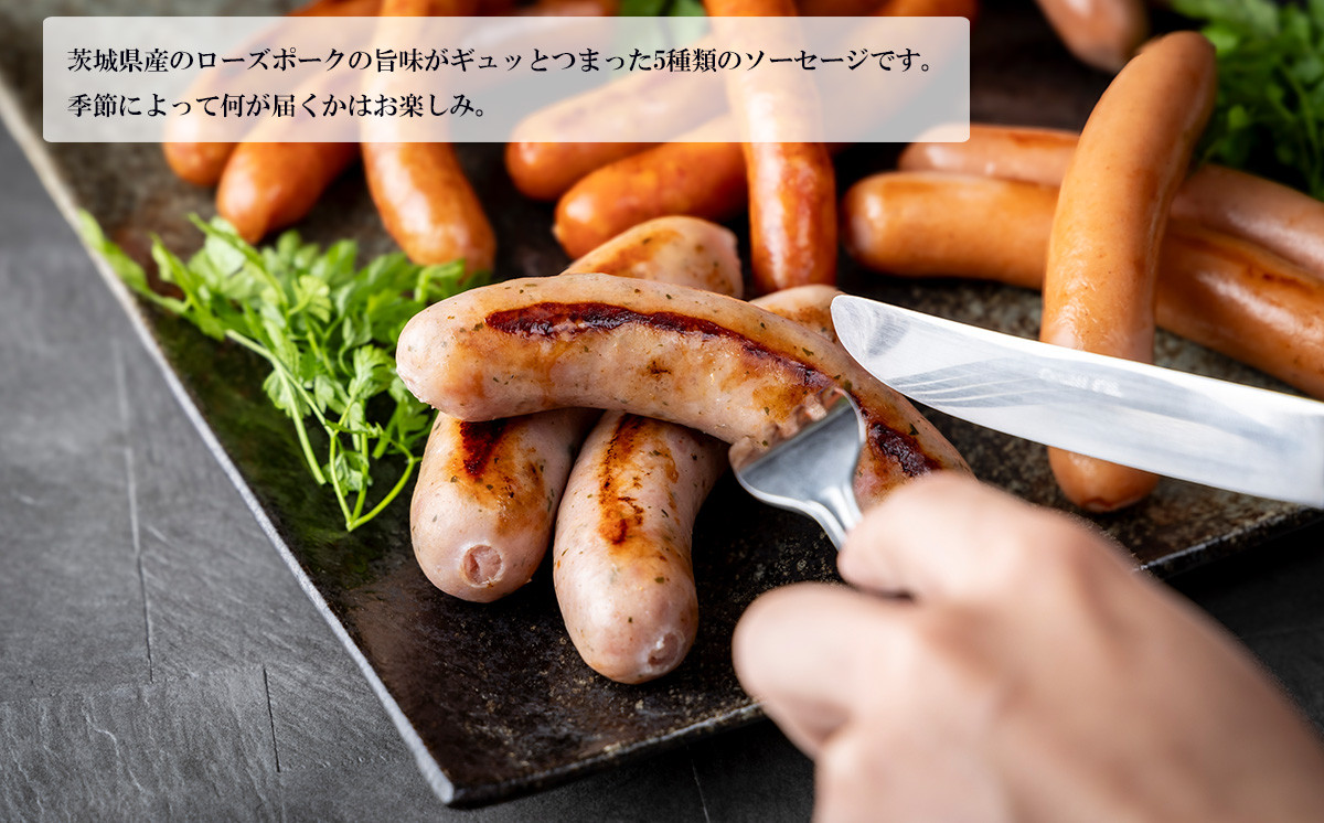 薔薇乃 ソーセージ 5種セット 【 ソーセージ 詰め合わせ 食べ比べ 豚肉 ローズポーク おかず おつまみ ビール 惣菜 ポークソーセージ セット 酒のつまみ 】