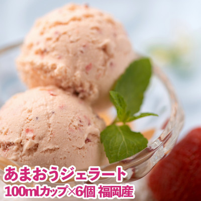 福岡産あまおうジェラート100ml×6個(岡垣町)【配送不可地域：離島】【1308509】