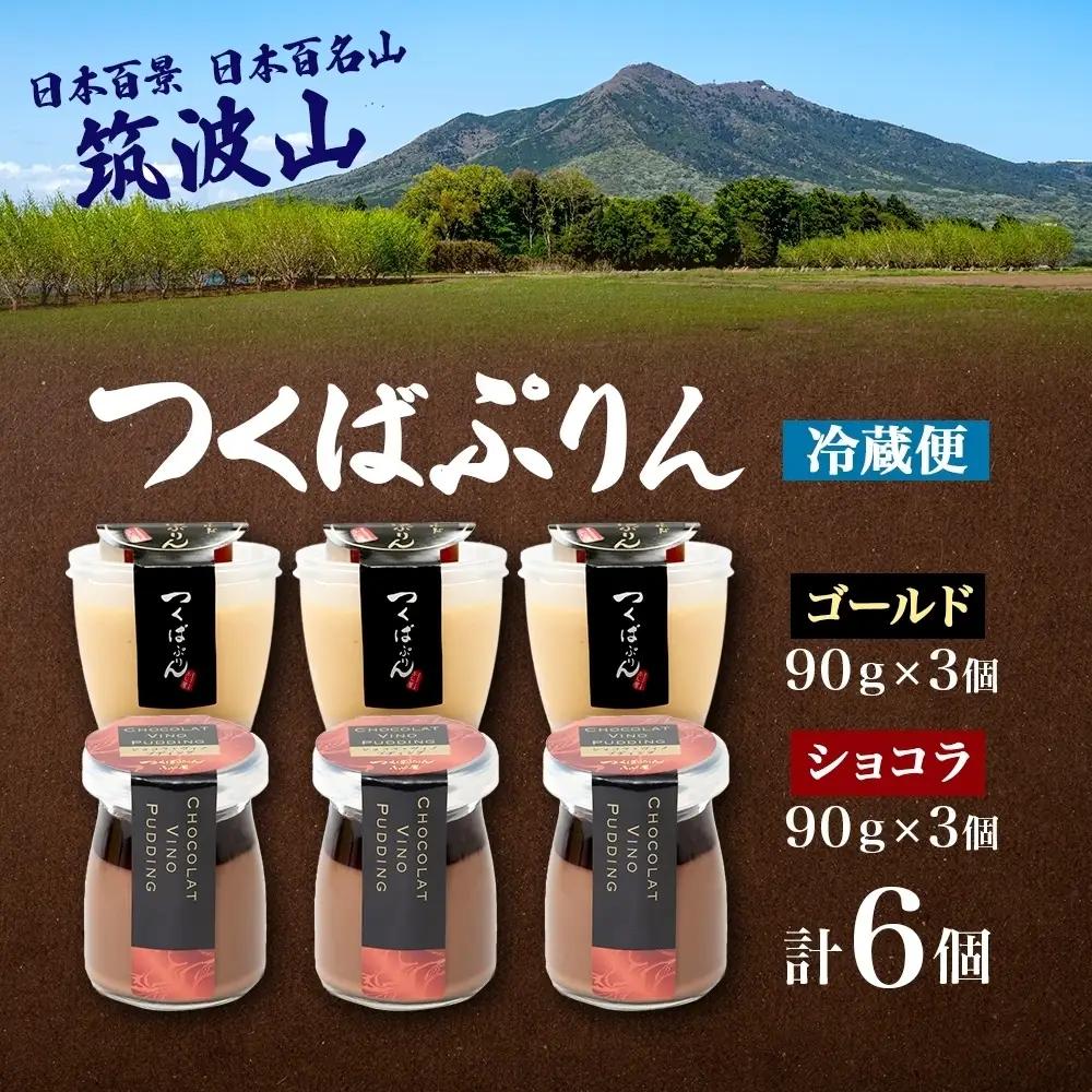 ゴールドぷりん ＆ ショコラ・ヴィノ・プディング 各3個 計6個 つくばぷりん プリン ぷりん ショコラ チョコレート 牛乳 卵 スイーツ 贅沢 洋菓子 おやつ 冷菓 ご褒美 デザート 人気 グルメ 
