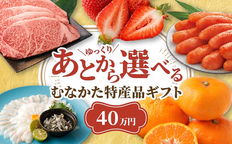 
                  あとでゆっくり選べる！むなかた特産品40万円コース_HY0040
                
