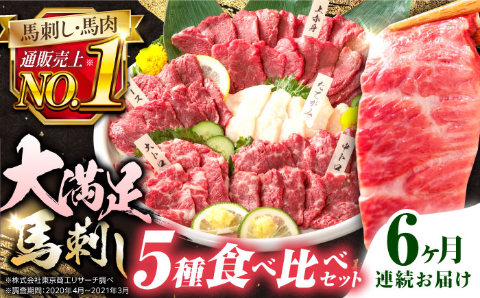 【全6回定期便】熊本県産 馬刺し 計410g  専用醤油付き 熊本 国産 冷凍 馬肉 馬刺【株式会社 利他フーズ】[YBX019]