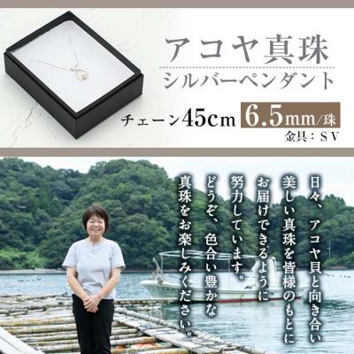 ふるさと納税 佐伯市 アコヤ真珠 シルバー ペンダント (6.5mm珠・喜平チェーン45cm) |  | 03